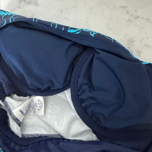 Lands End Oceanic Print Square Neck Tankini Top 12 - Picture 4 of 5